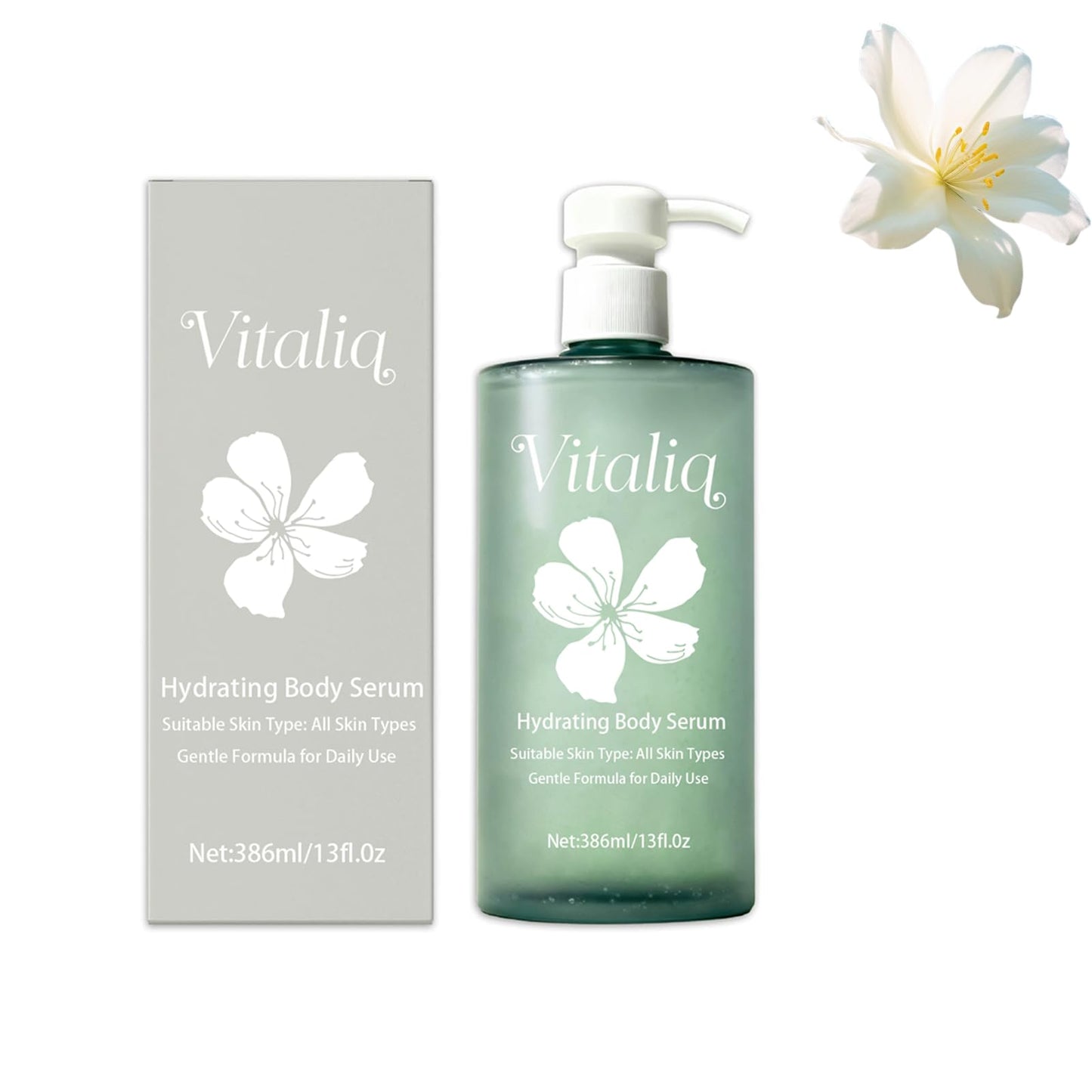 Vitaliq Ha Hydrating Body Serum, Body Hydrator Hyaluronic Acid Body Serum, Lightweight Fast-Absorbing Body Care for Deep Hydration & Silky,Non-greasy Skin (1pcs)
