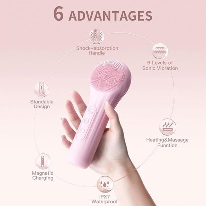 Facial Cleansing Brush face Scrubber Waterproof and Rechargeable Face Scrub Brush for Men & Women, Electric Silicone Face Scrubber for Facial, Electric Deep Cleaning, Exfoliating and Massaging
