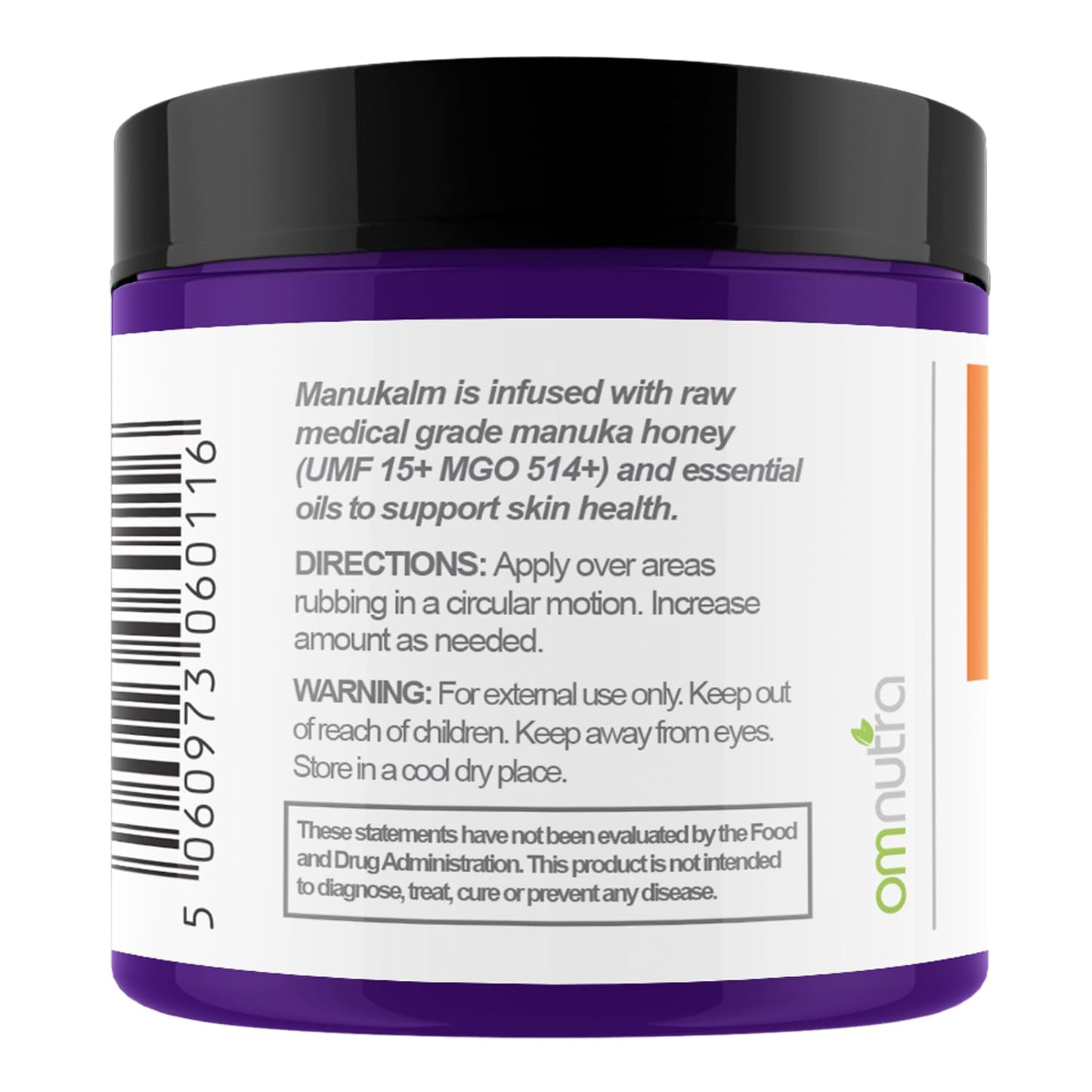 OmNutra New Zealand Manuka Honey Cream - 4OZ Medical Grade Manuka Honey Ointment UMF 15+ MGO 514+ for Eczema Psoriasis Rosacea Care with Colloidal Oatmeal