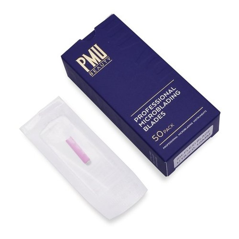 50Pcs Professional Microlading Needles 0.18mm Diameter Disposable Manual Eyebrow Blades Tattoo Neddles Permanent Makeup Supplies Microblading Kits (14 U)