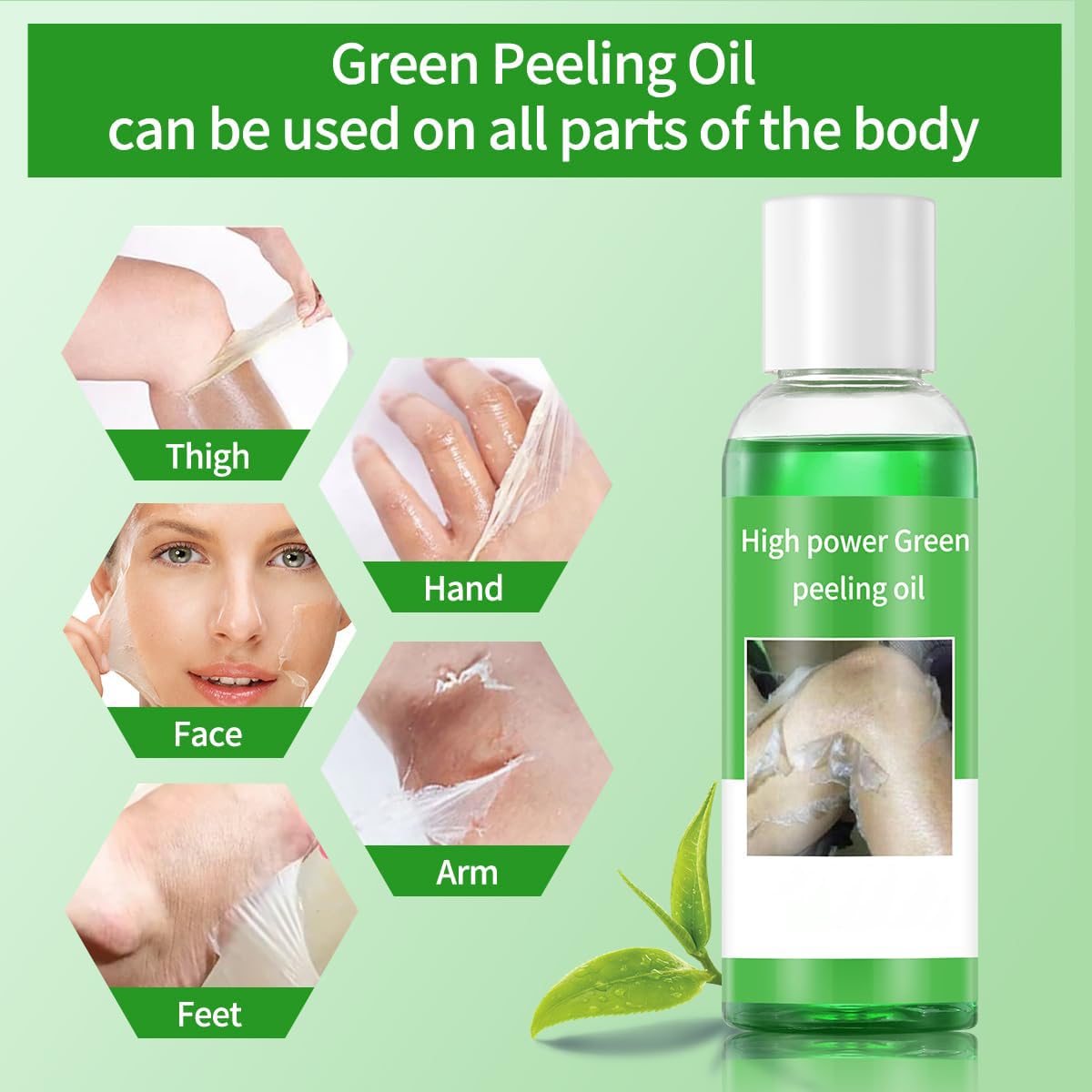 IREV Peeling Oil for Dark Skin, Green Peeling Oil, Facial Peels with Hyaluronate,Exfoliating Peel Solution for Body, Chemical Peel At Home for Dark Spots, Body Exfoliant Peels 3.66 OZ