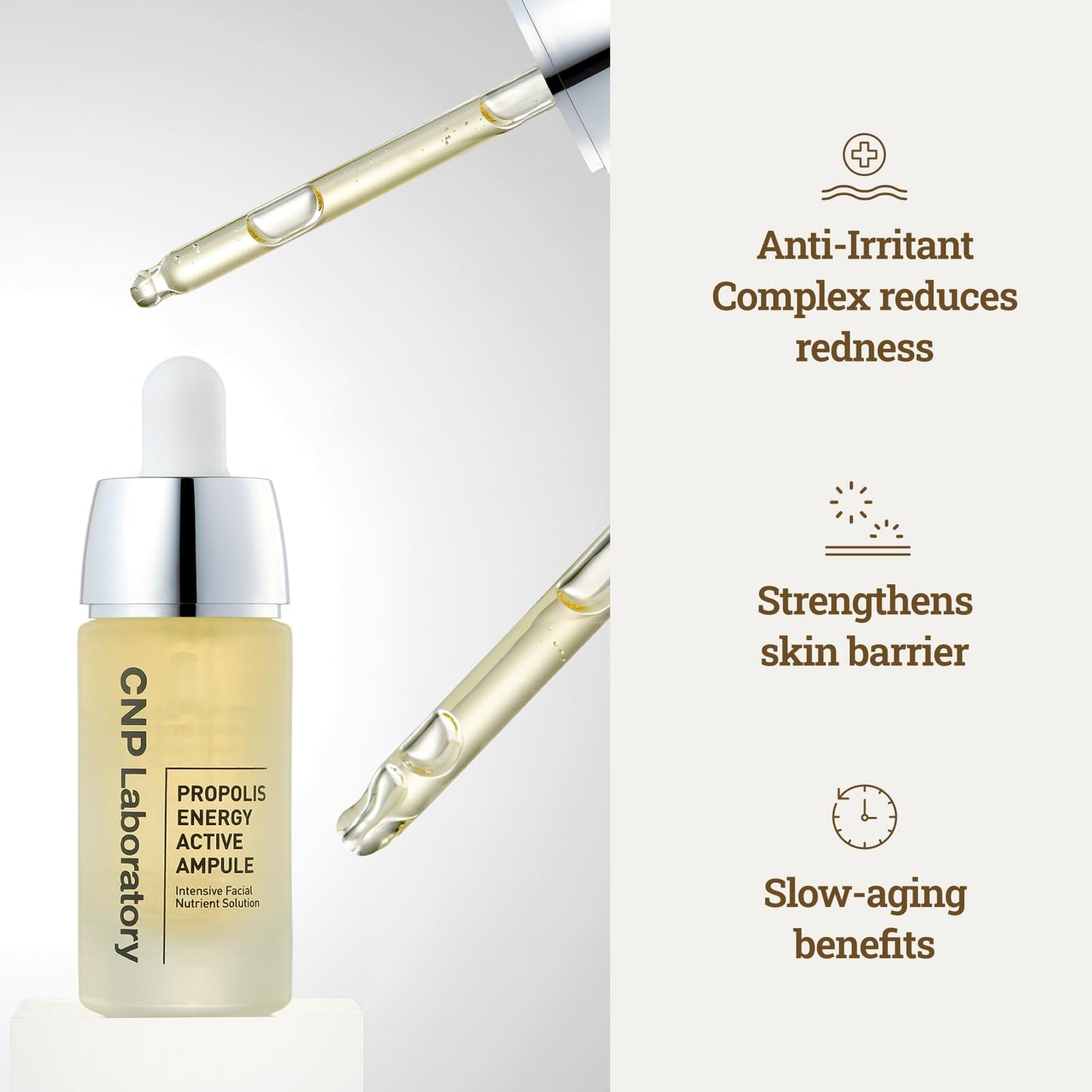CNP Honey Glow Serum - Hyaluronic Acid & Propolis for Hydrating, Anti-Aging, Centella Soothing Serum, for Sensitive Skin, Korean Skin Care (0.5 fl. oz)