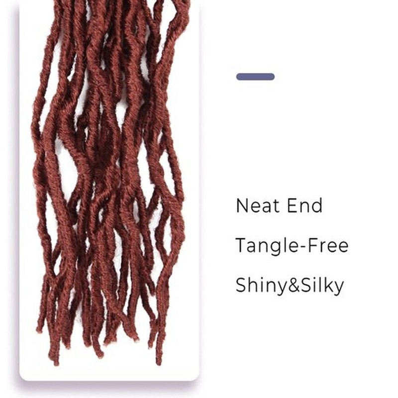 Niseyo Faux Locs Crochet Hair 16 Inch Soft locs, 6 Packs Short Crochet Locs Pre Looped Crotchet Straight Synthetic Hair Extensions (350#, Ginger Red)