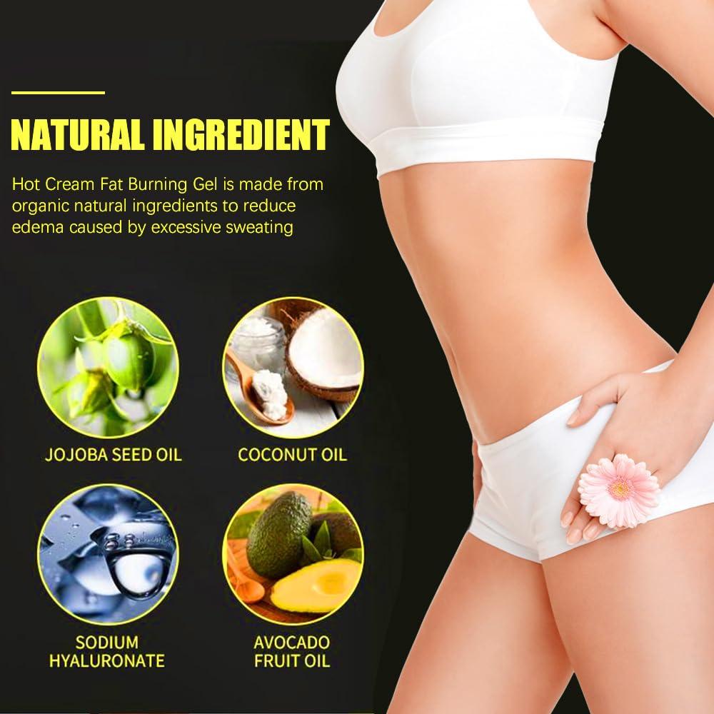Sweat & Fat Burning Cream，Belly Fat Burner Sweat Enhancer，Slimming Massage Cream，Burns cellulite on thighs, legs, abdomen and buttocks，Suitable for both men and women，4.23 OZ