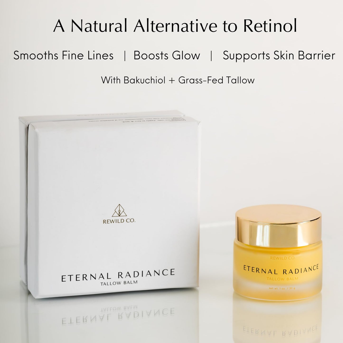 Rewild Co. Grass-Fed Tallow Night Cream with Bakuchiol – Natural Retinol Alternative Face Moisturizer & Anti-Aging Balm, Hydrating Skin Barrier Cream for Mature Sensitive Skin Eternal Radiance
