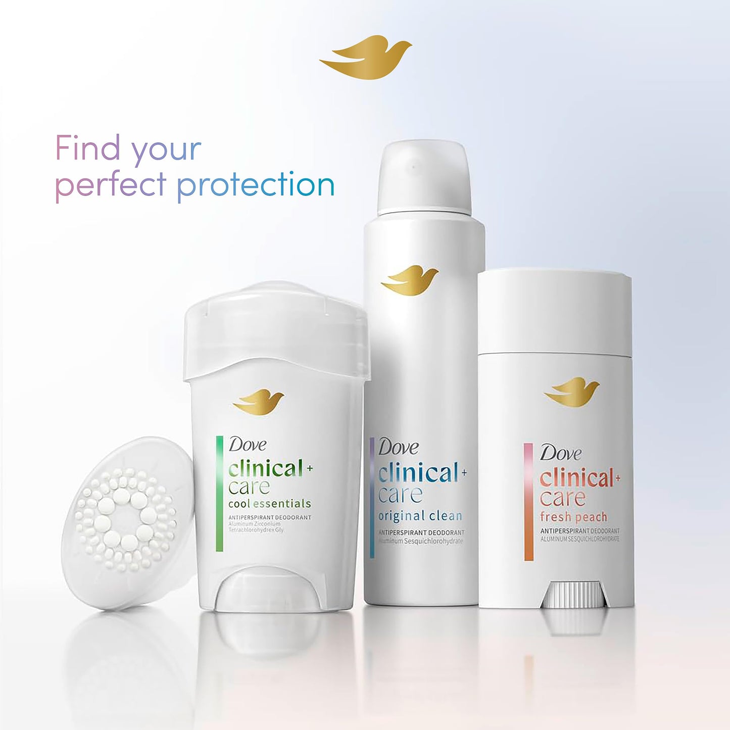 Dove Clinical + Care Antiperspirant Deodorant Dry Spray for Women, 96H Clinical Strength Sweat & Odor Protection, With Nourishing Serum, Fresh Peach with Fruity Scent, 3.8 oz