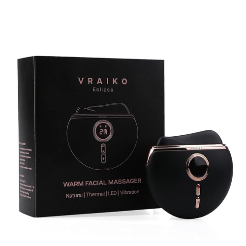 VRAIKO Eclipse Gua Sha Facial Tools, Face Sculpting Tool, Electric Face Massager with 3-Level Heat & Vibration & 1000mAh Battery, Anti-Aging, Neck & Face Lift, Wrinkle and Puffiness Reduction