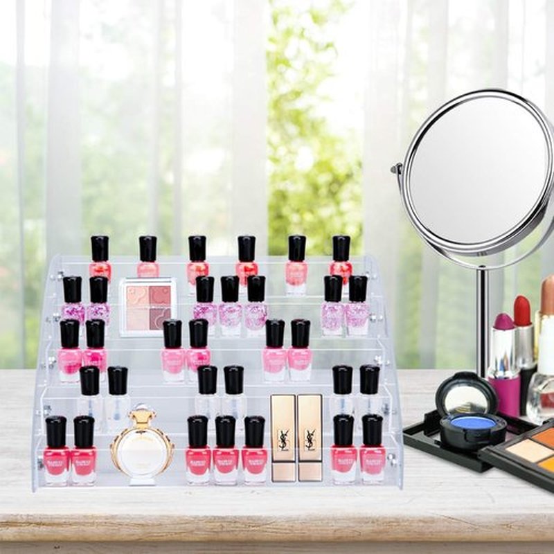 KINGROW Acrylic Nail Polish Organizer 60 Bottles of 5 Layers Display Rack Storage Essential Oils Rack Holder Jewelry Makeup Organizer