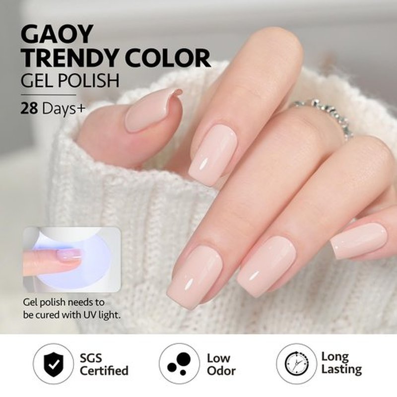 GAOY 23 Pcs Gel Nail Polish Kit, White Pink Nude Colors UV Gel Nail Polish Set with Glossy & Matte Top Coat and Base Coat for Nail Art DIY Gel Nail Kit