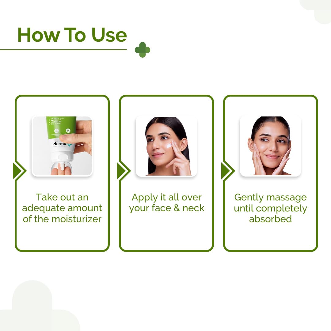 The Derma Co 1% Salicylic Acid Oil-Free Moisturizer For Face with Oat Extract Fights Active Acne Deeply Moisturizes 50 g