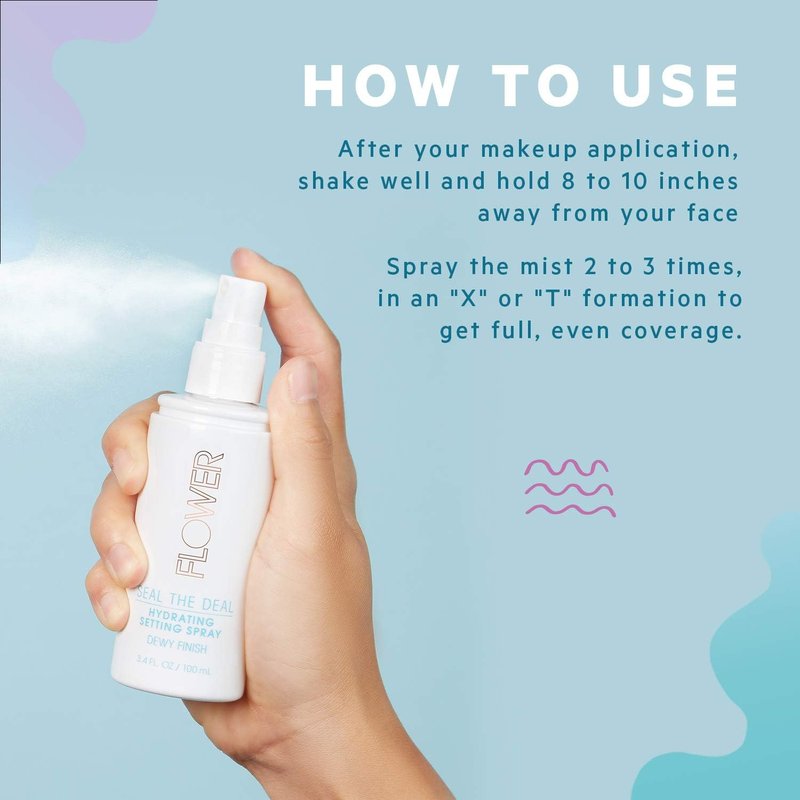 Flower Beauty Seal The Deal Setting Spray - Hydrating, Sweat-Proof Finish for All-Day Makeup - Matte, Cruelty-Free, Vegan