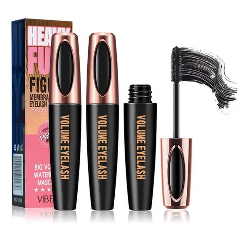 4D Silk Fiber Lash Mascara, Voluminous Fiber Mascara Waterproof & Smudge-Proof Long-Lasting 24 Hours No Flaking Longer Thicker Eyelashes, No Clumping, Extension Stays On All Day (2 Packs)