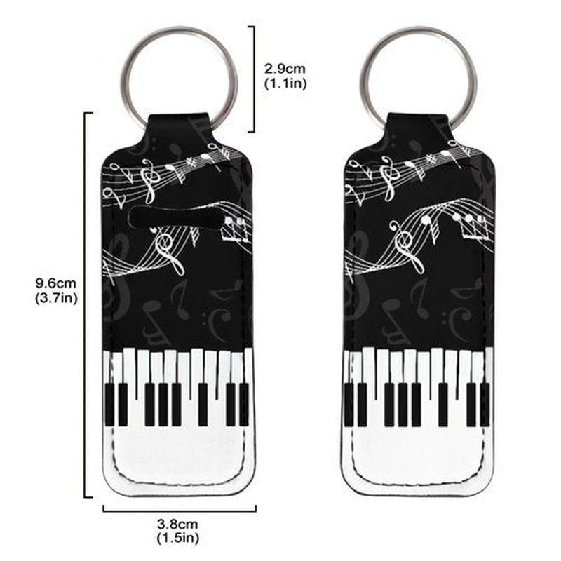 SEANATIVE Musical Notes Chapstick Holder 5 PCS Lipstick Holder Keychain Lipstick Sleeve Pouch Lip Balm Holder Lipstick Bag for Keychain Travel Accessories Gift for Girls and Women