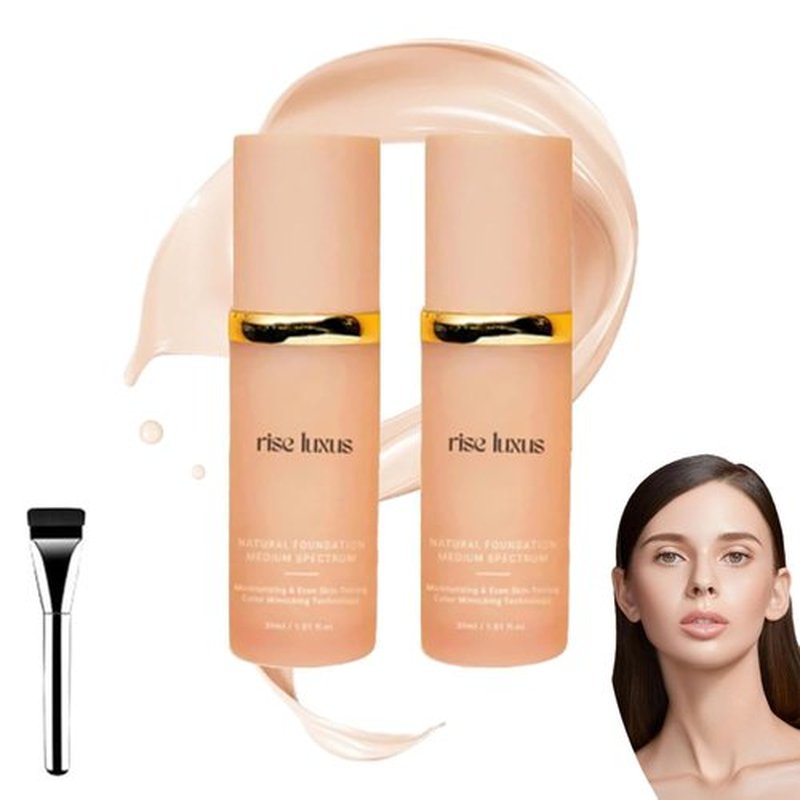 Rise Luxus Ultrablend 4 In 1 Foundation, Rise Luxus Foundation, Foundation 4 In 1, Long-Lasting Moisturizing, Hydrating Medium Full Coverage Concealer (2 PCS)