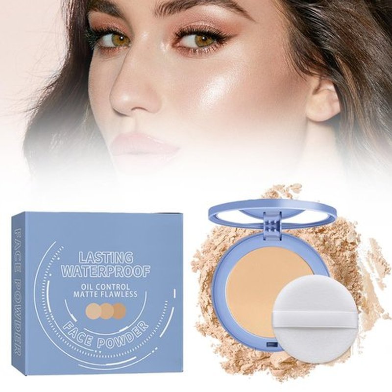 Matte Perfection Pressed Powder, Matte Smooth Setting Powder Makeup, Oil Control Face Pressed Powder, Waterproof Finishing Powder Long Lasting (#02 NATURAL BEIGE, 0.3 Ounce)
