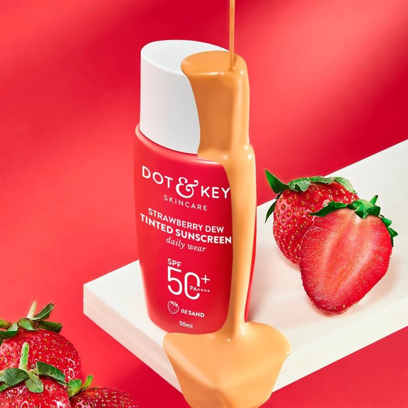 Dott & Keyy Strawberry Dew Tinted Sunscreen, SPF 50+ PA++++,05 Beige 1.7 Fl.oz.