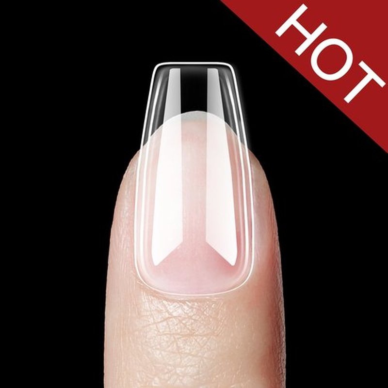 Beetles Gel Nail Tips Kit 240Pcs Short Coffin Shaped Tips, Easy Nail Extension Set with 5 in 1 Nail Glue, Innovative Led Lamp Funny Diy False Nail Tips Art Decoration Acrylic Nail Kit