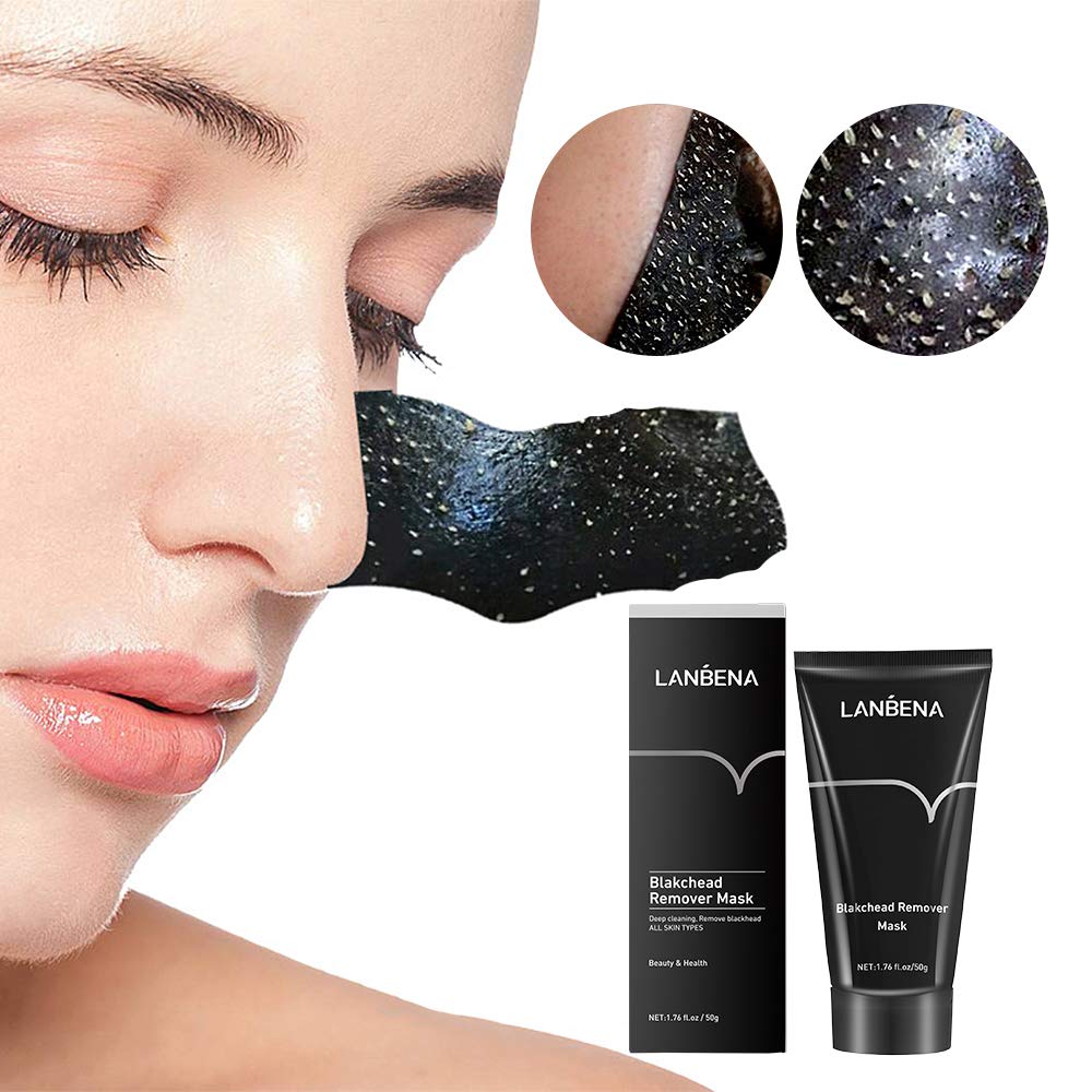 MIESCHER Blackhead Removal Mask, Peel Off Facial Black Mask, Purifying Bamboo Charcoal Nose Facial, Removes Blackheads, Deep Pore Cleansing, Skin Cleansing for All Skin Types of Men & Women