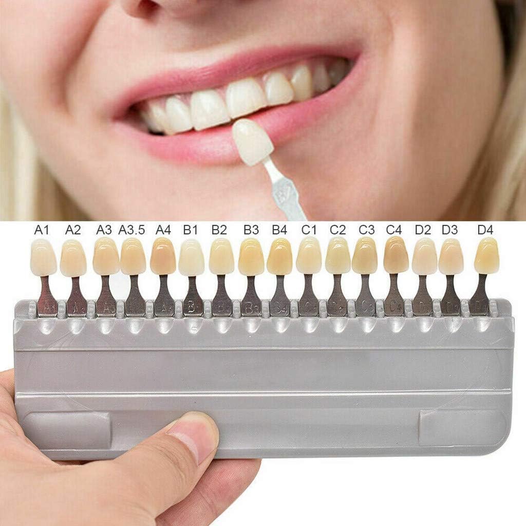 3D Teeth Whitening Shade Guide - 16 Color Tooth Bleaching Chart | Dental Material for Oral Care