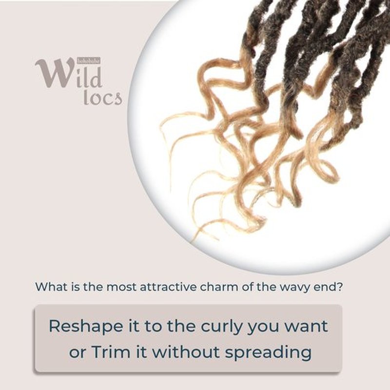 Niseyo Wild Locs 14 Inch Distressed New Faux Locs with Curly Ends 8 Packs Long Soft Pre-looped Goddess Locs Crochet Hair (T27, Ombre Honey Blonde)
