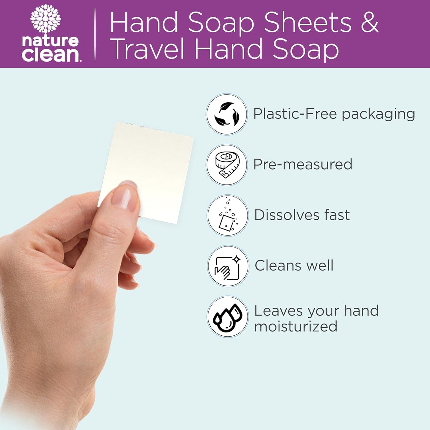 Nature Clean Travel Soap Sheets Non-Toxic Hypoallergenic 80 Units x 6 Pack