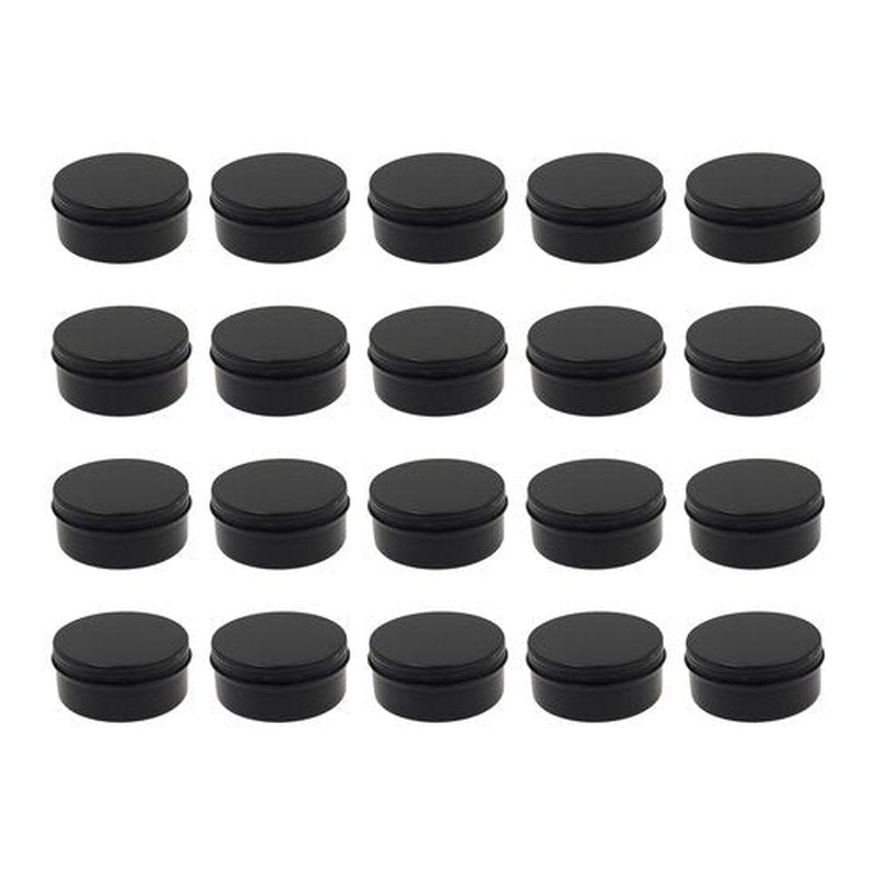 Aluminum Tin Jars Containers,ULIFESTAR Leak Proof Cosmetic Tin Jars Containers,Round Tin Cans with Lids,10PCS Black Cosmetic Sample Refillable Containers for Spice (3.53 ounces 83*28mm/3.26*1.1")