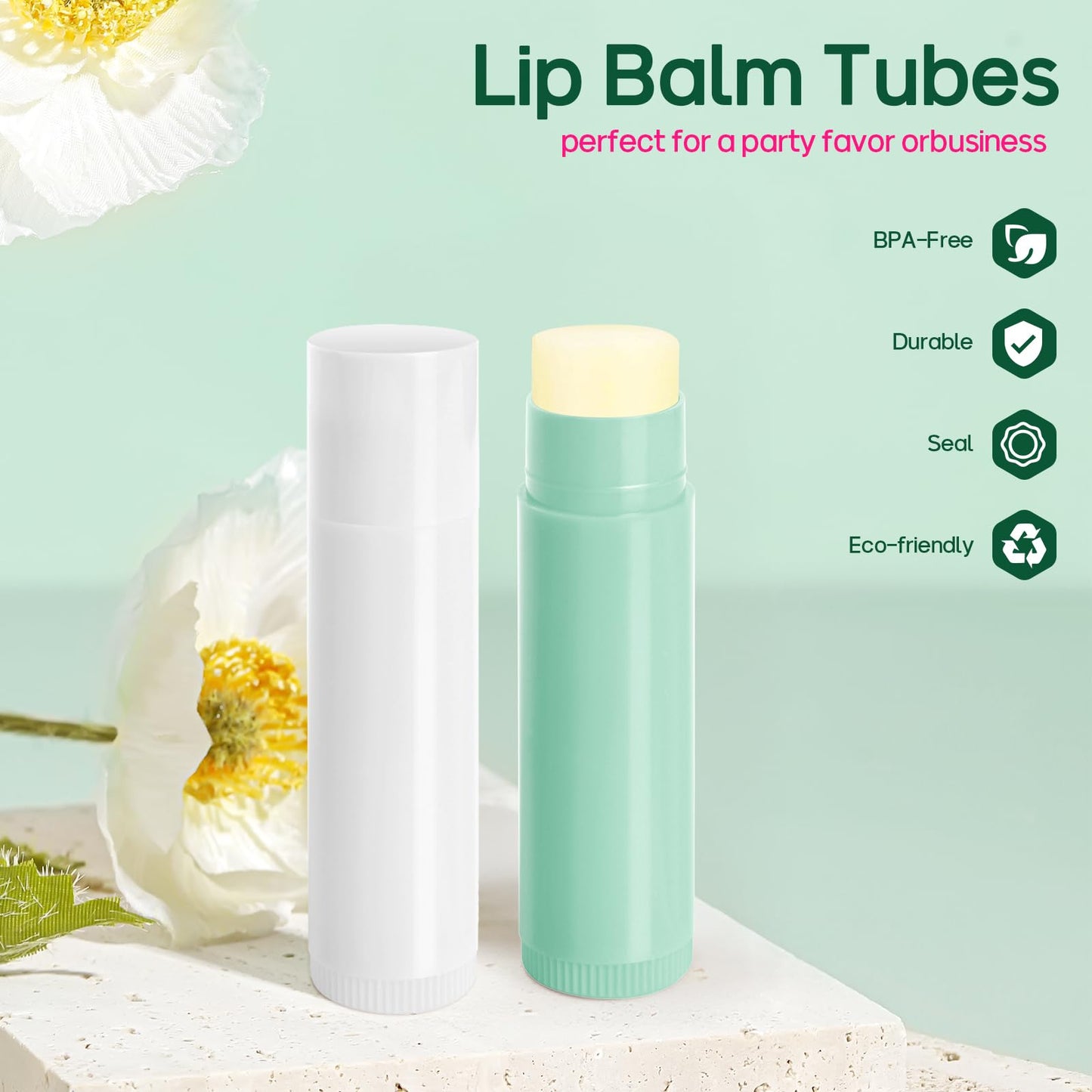 Sherules Lip Balm Filling Tray and Spatula Kit - 50 Tubes Holder for DIY Lip Balm Making - Compatible with 5.5ml Empty Tubes, Green