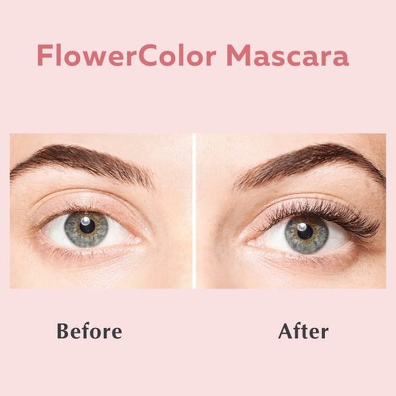 Ecco Bella FlowerColor Vegan Mascara Brown - Long Lasting Organic Formula for Sensitive Eyes - All Natural and Water Resistant Mascara - Cruelty-Free, Gluten-Free, Fragrance-Free, and Plant-Based