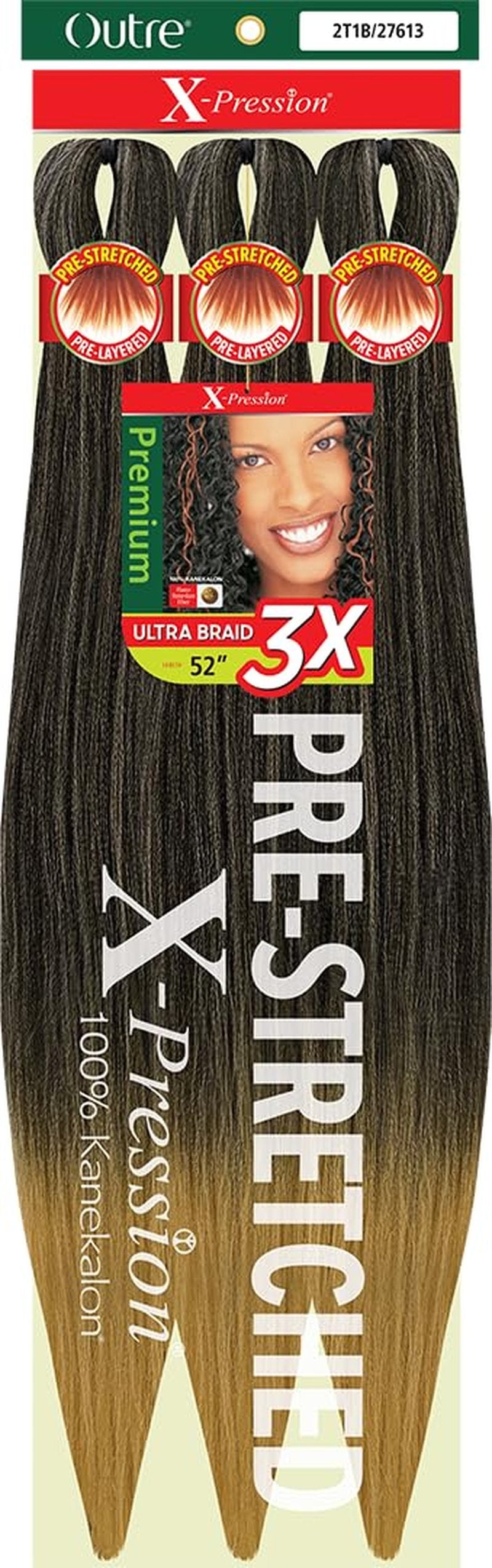 [3 PACK DEAL] Outre X-Pression Braid-Pre Stretched Braid 52" 3X 3 Packs (2T1B/27613)