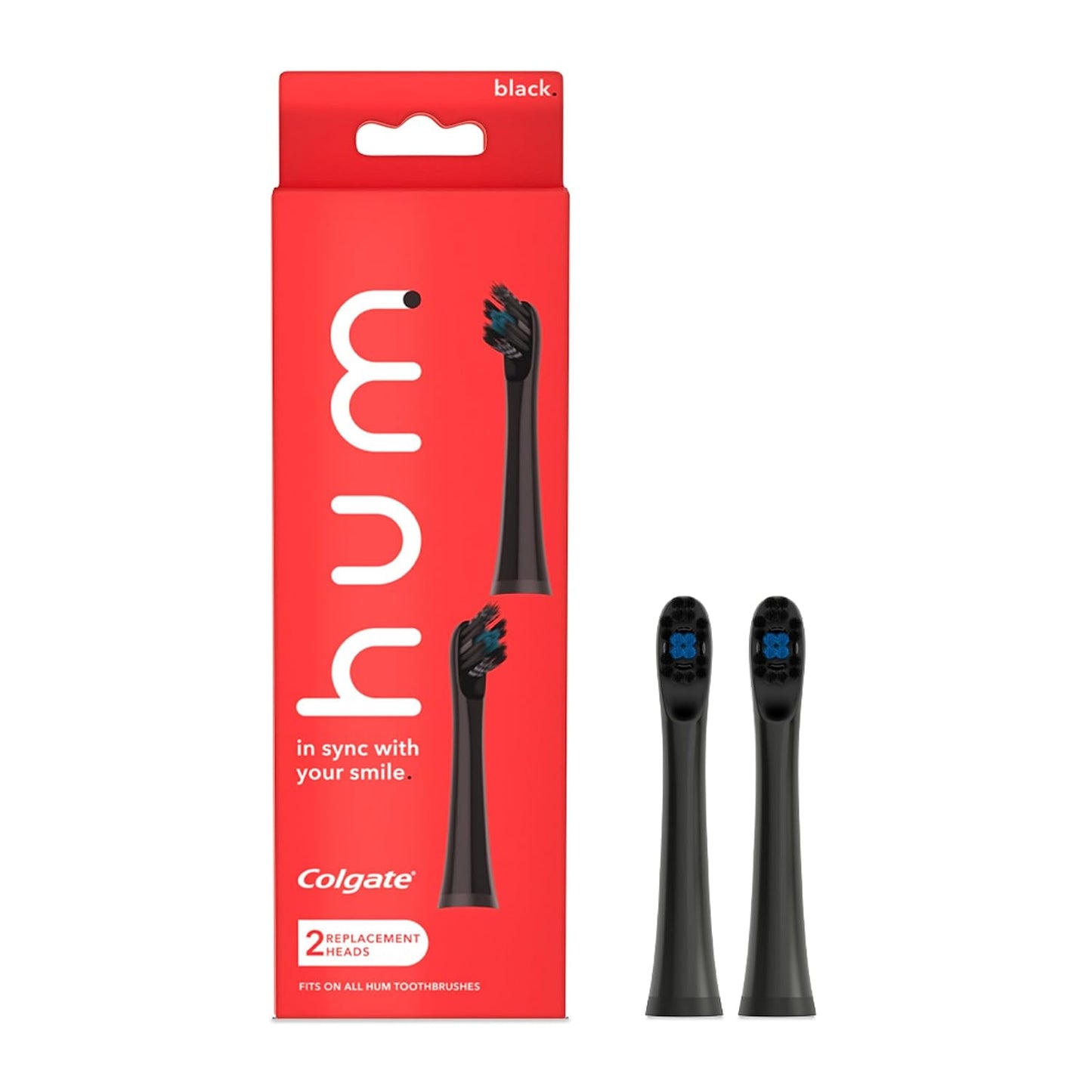 Colgate Hum Connected Smart Battery Toothbrush Refill Head, Blue, 2 Pack