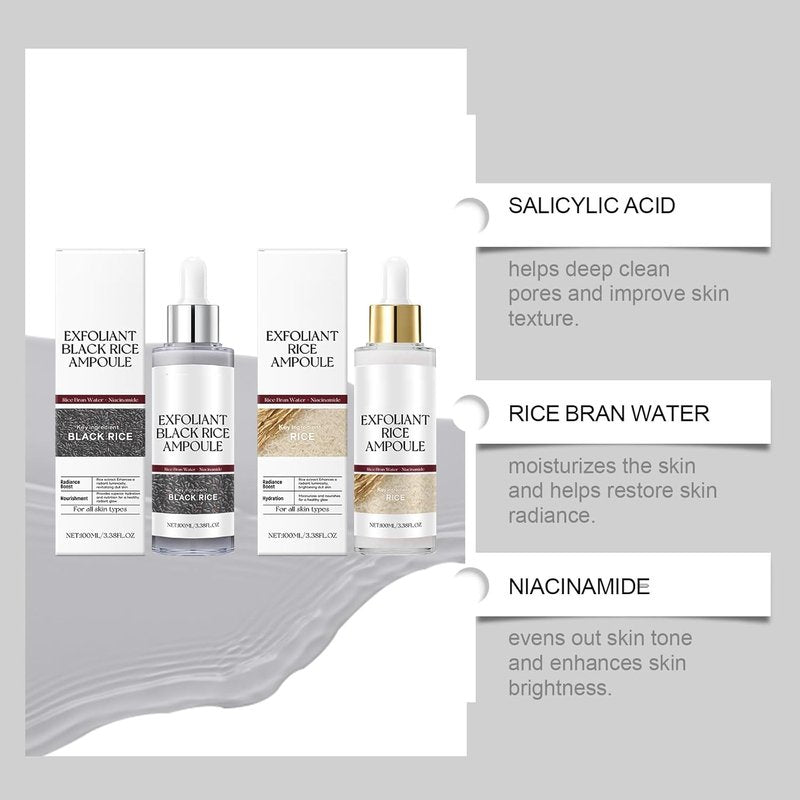 Rice Peeling Ampoule Set - Deep Hydration & Gentle Pore Cleansing | 2 Pcs for All Skin Types