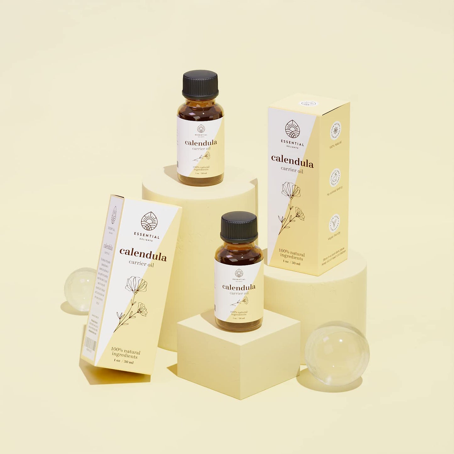 Calendula Oil - Premium Carrier Oil | Nourishing for Skin, Face, Body, Hair Revitalization | Hydrating, Vegan & Cruelty-Free, 1 Fl Oz