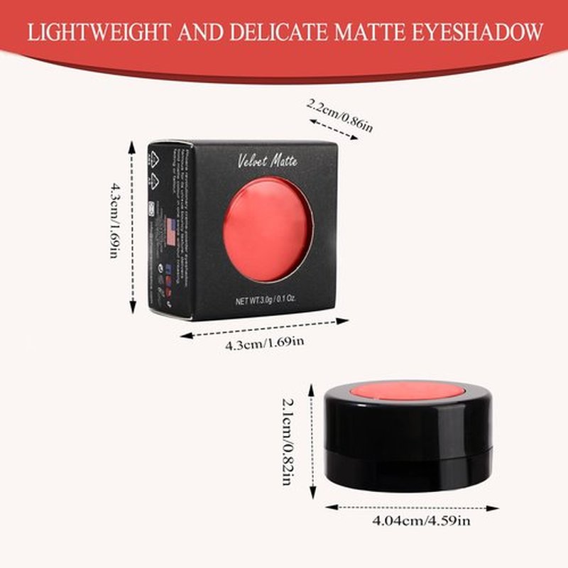 FIVEFULU Single Red Eyeshadow, Pressed Powder Matte Red Eye Shadow Palette Make-up, Blendable Long Lasting High Pigment Red Eye Makeup Halloween Red Eye Paint & Face Body Paint