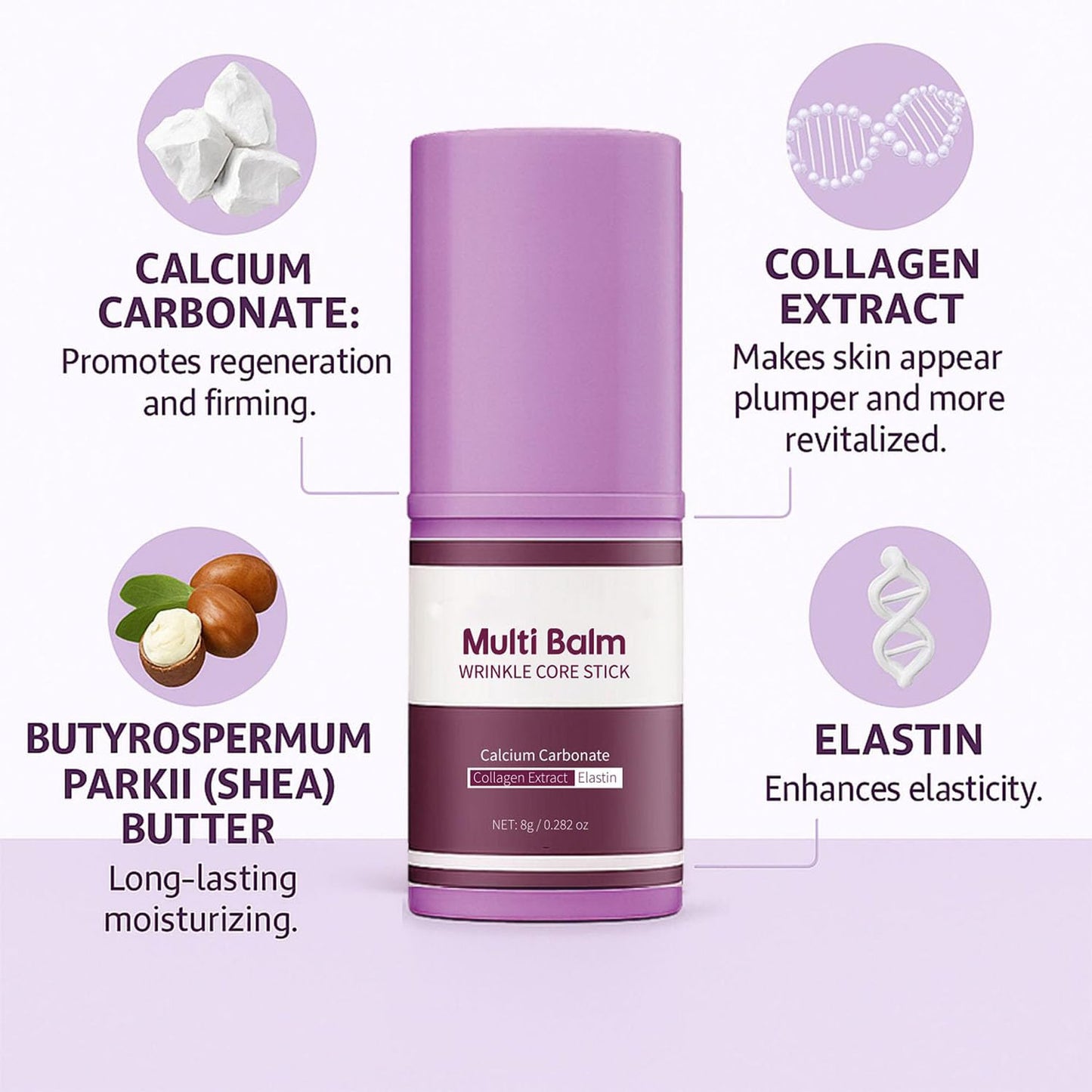 Baorder 2 Pcs Hydrating Multi Balm Stick,Collagen Moisturizing Stick,Moisturizing Cream with Vitamin E,Suitable for Eyes, Face, Neck, All Skin Types