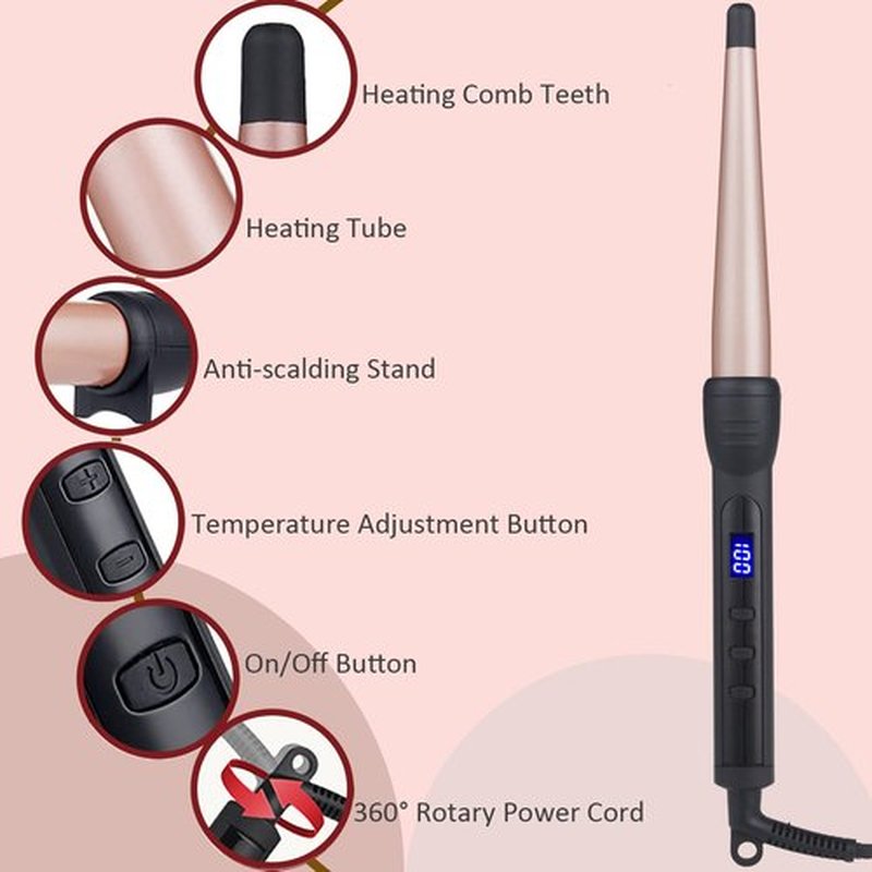 Hair Curling Irons, Duyfioa Professional Ceramic Hair Curling Wand 1-1/2 Inch Instant Heat Hair Curler with LCD 190℉ - 450℉ Temperature Control for All Hair Types Include Glove