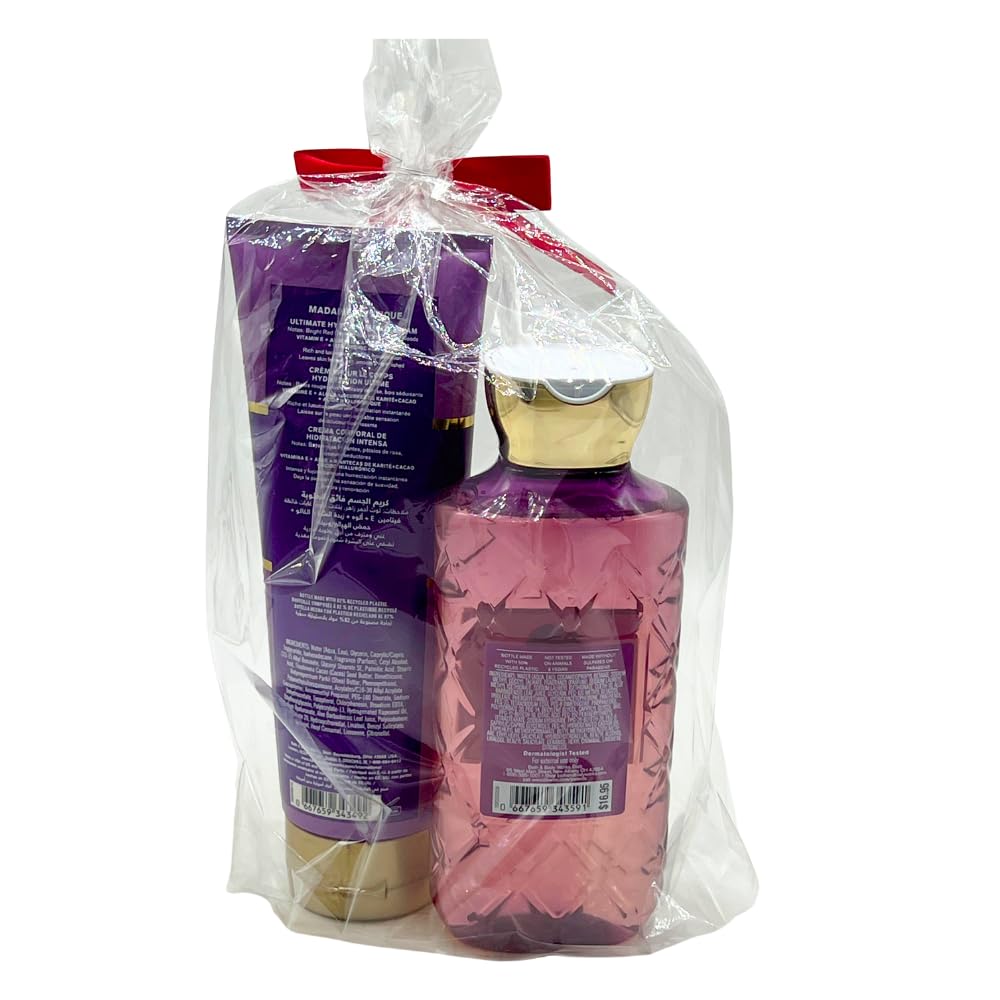 Bath & Body Works MADAME MYSTIQUE Ultimate Hydration Body Cream & Body Wash 2-piece Gift Set with a Red Bow for Holidays - Full Size