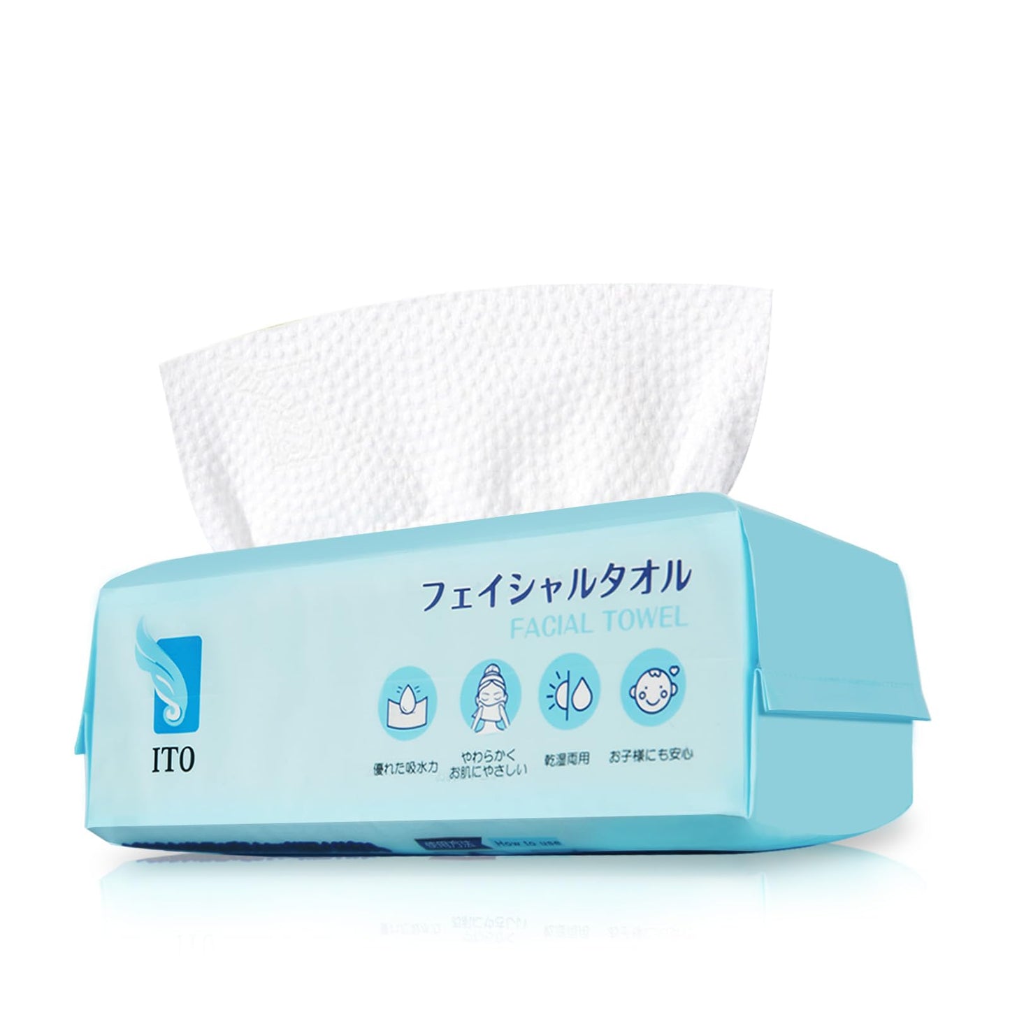 ITO Disposable Face Towel, Ultra-Soft 1-Second Quick-Dry Face Towels, Gentle for Sensitive Dry Oily Skin, Facial Towels for Daily Cleansing Makeup Removal (70 Count (Pack of 1))