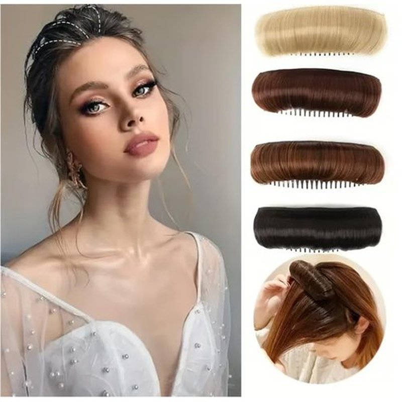 Invisible Fluffy Hair Pad, 2025 New Bump It Up Hair Accessory Volume Clip, Natural Fluffy Hair Bumps for Volume Insert, Invisible Fluffy Hair Pad Blonde for Women Girls (4pcs)