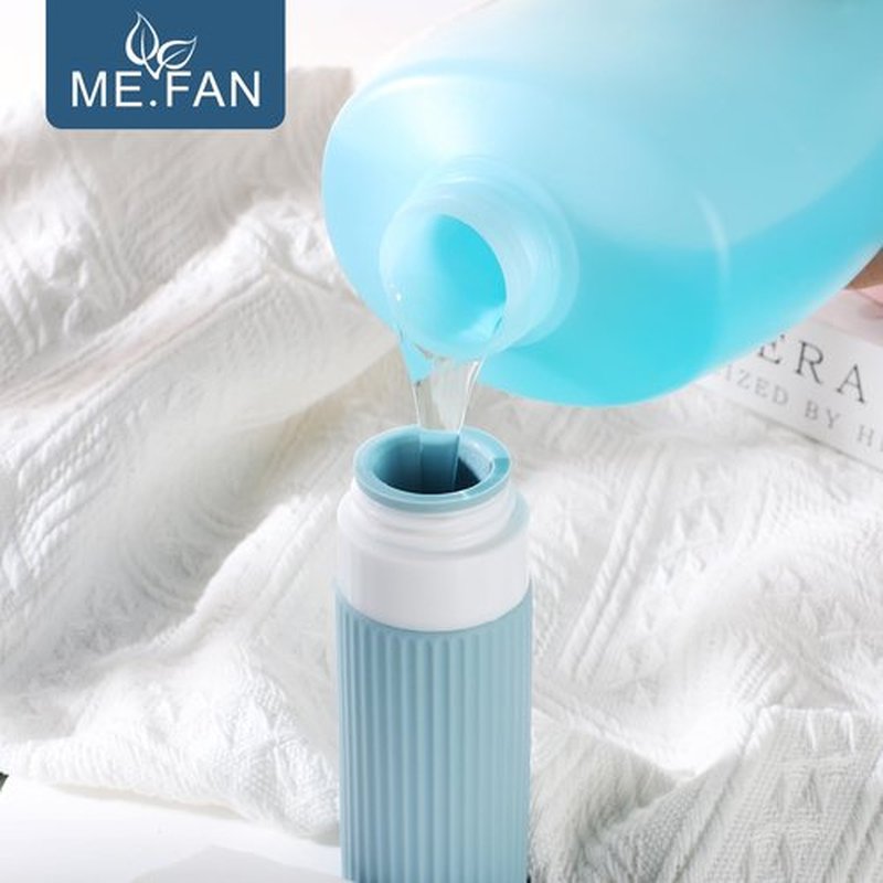 ME.FAN Travel Bottles for Toiletries, TSA Approved 3oz Silicone Travel Size Containers/Portable Split Bottle, Travel Accessories for Conditioner, Shampoo, Lotion - 4 Pack Morandi