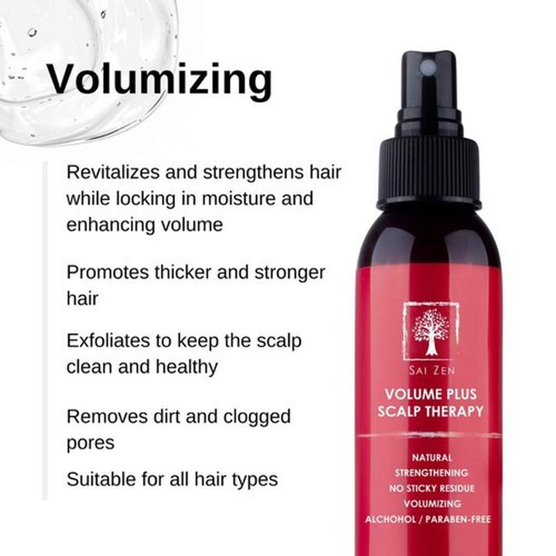 Sai Zen Volume Plus Set | Volumizing Shampoo 8 oz. & Scalp Therapy Spray 4 oz. | Anti-Thinning Formula | Made in USA | Sulfate, Alcohol & Paraben Free