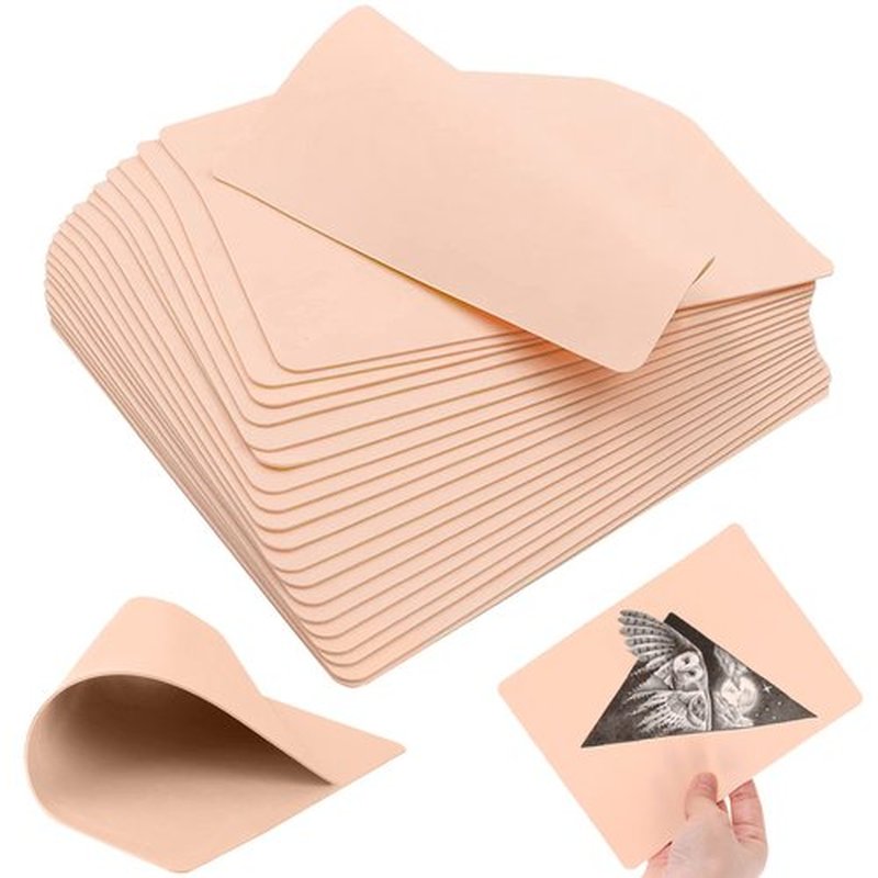 20pcs Tattoo Skin Practice Fake Skins - Usiriy Tattoo Practice Skin 8”x6“ Double Sides Blank Tattoo Skins Tattoo Practice for Beginners and Experienced Artists Tattoo Supplies