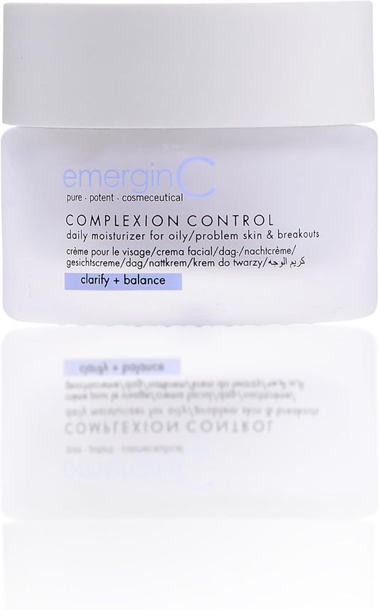 emerginC Complexion Control - Lightweight Facial Moisturizer for Oily & Blemish-Prone Skin | Day & Night Cream (1.6 oz, 50 ml)