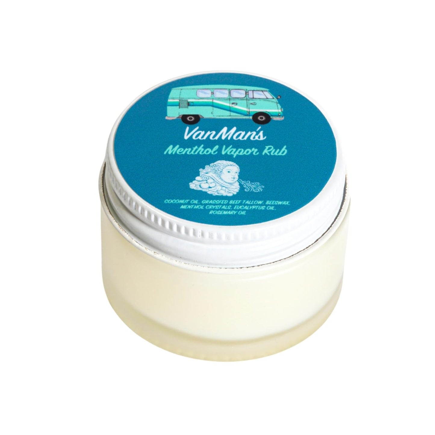 VanMan Menthol Vapor Rub – Soothing Eucalyptus & Menthol Balm for Muscle & Congestion Support – Chest Rub & Natural Ointment for Sinus Comfort, Petroleum-Free - 1 oz