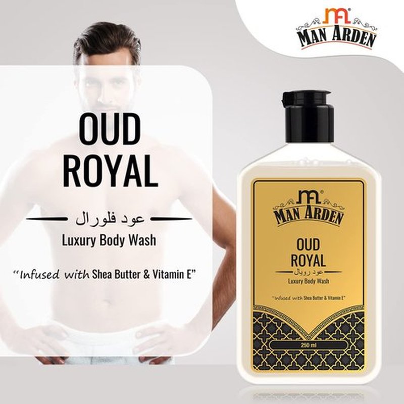Man Arden Oud Royal Luxury Body Wash Infused With Shea Butter & Vitamin E, 250ml