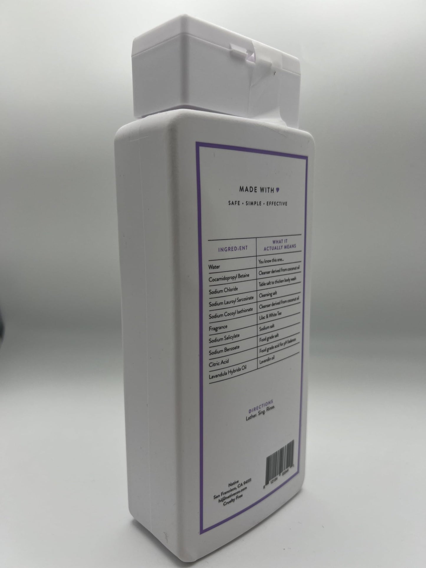 Native Body Wash Contains Naturally Derived Ingredients | For Women & Men, Sulfate, Paraben, & Dye Free Leaving Skin Soft and Hydrating | Lilac & White Tea 18 oz (Pack of 2)