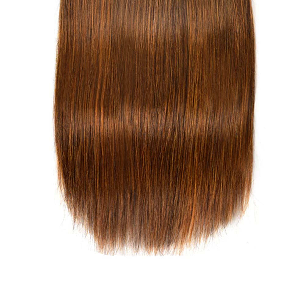 P4/30 Bundles Light Brown Human Hair Bundles Highlight Straight Bundles Brazilian Unprocessed Virgin Hair 1 Bundle 18 Inch Two Tone Brown Light Brown Bundles Human Hair Weave for Women
