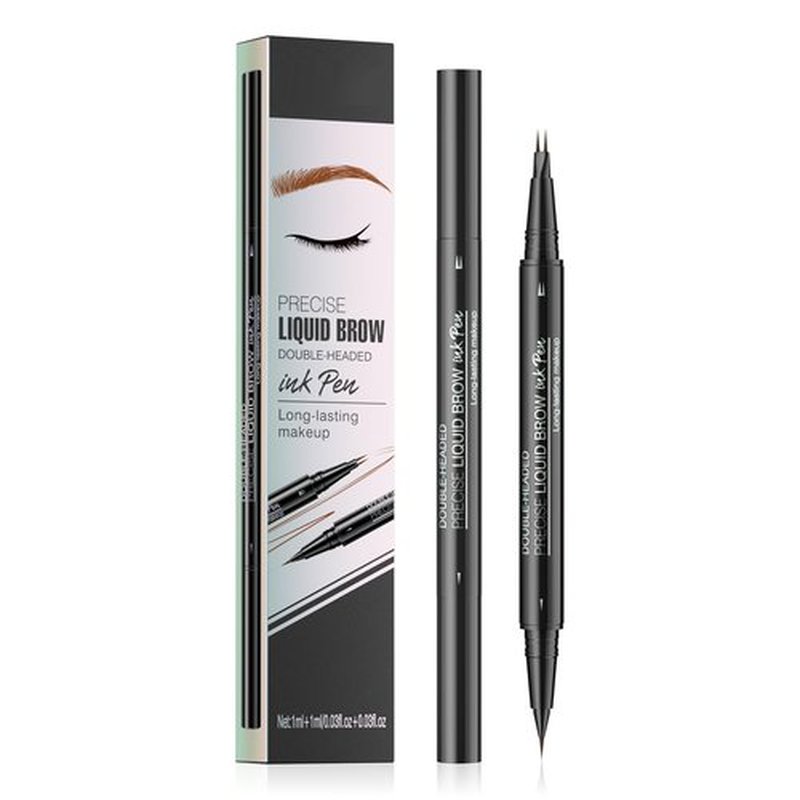 Curved Eyebrow Pen - Eyebrow Pencil, 2024 New Brow Pencil 2-in-1 Dual-Ended Microblading Eyebrow Pen with Micro-Fork-Tip and Precise Brush-Tip Create Natural Hair-Like Brows. (04 Brown)