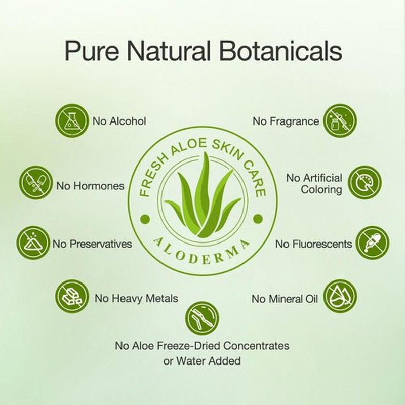 Aloderma Organic Aloe Vera Gel for Face Made within 12 Hours of Harvest, 96% Pure Aloe Vera Gel for Skin, Scalp, & Hair, Soothing Aloe Face Moisturizer, Multipurpose Skin Care, Hydrating Aloe Gel, 7oz
