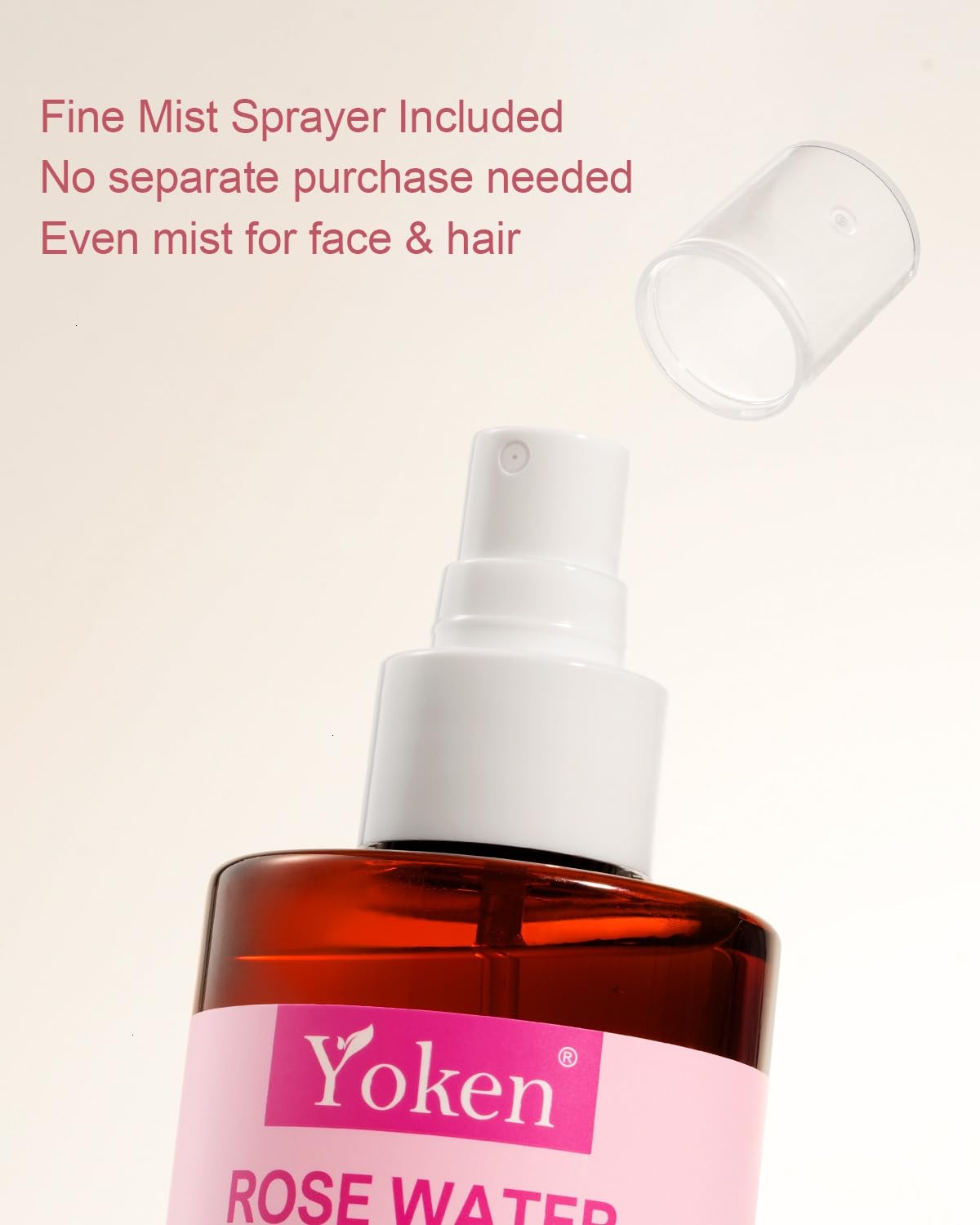 Yoken Organic Rose Water Spray 12oz, USDA Organic Face Mist, Alcohol Free