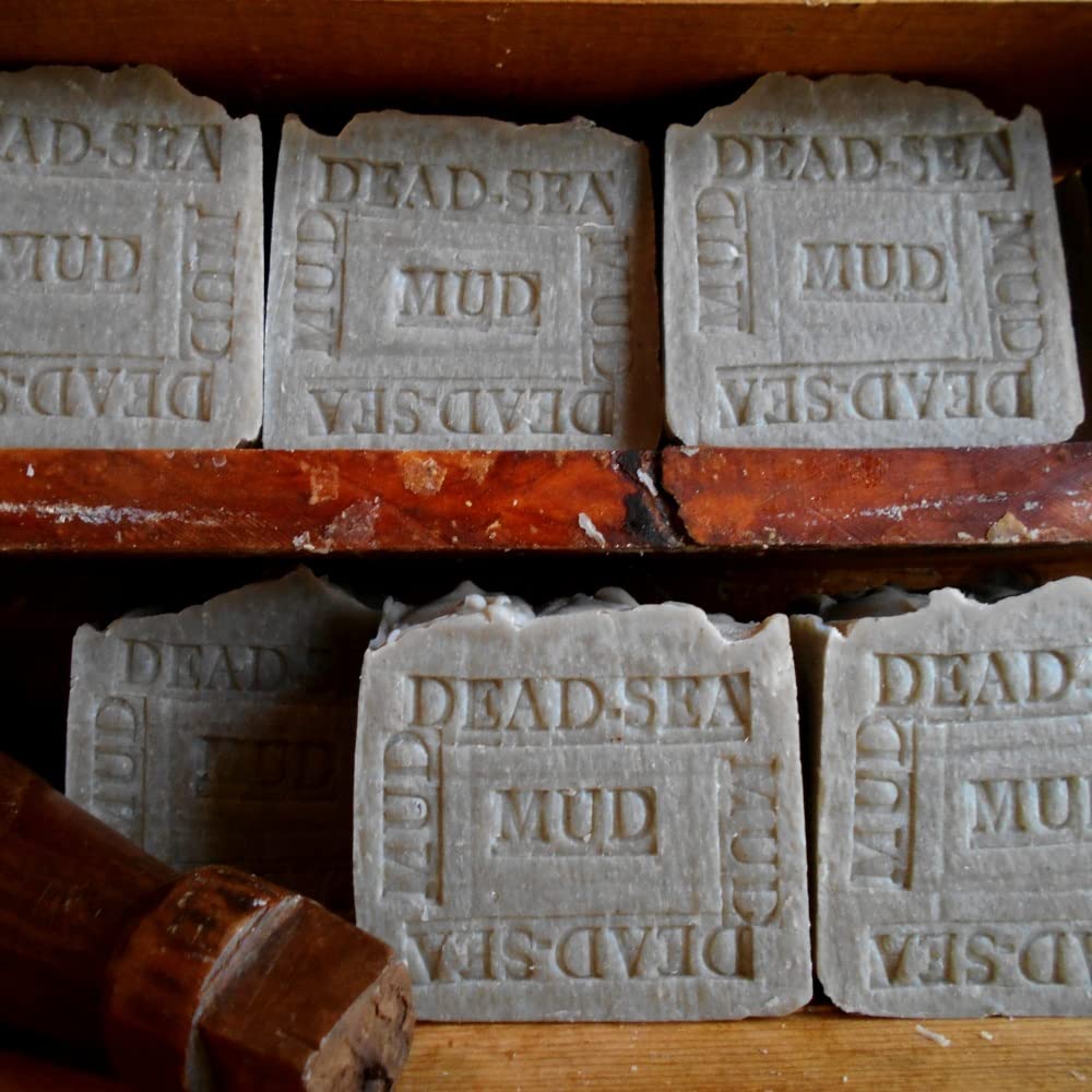 Dead Sea Mud Soap Israel with Shea Butter Artisan 7 Oz. Face and Body Bar Licorice Scented All Natural Handmade for Oily Acne-Prone Skin Clean and Hydrated